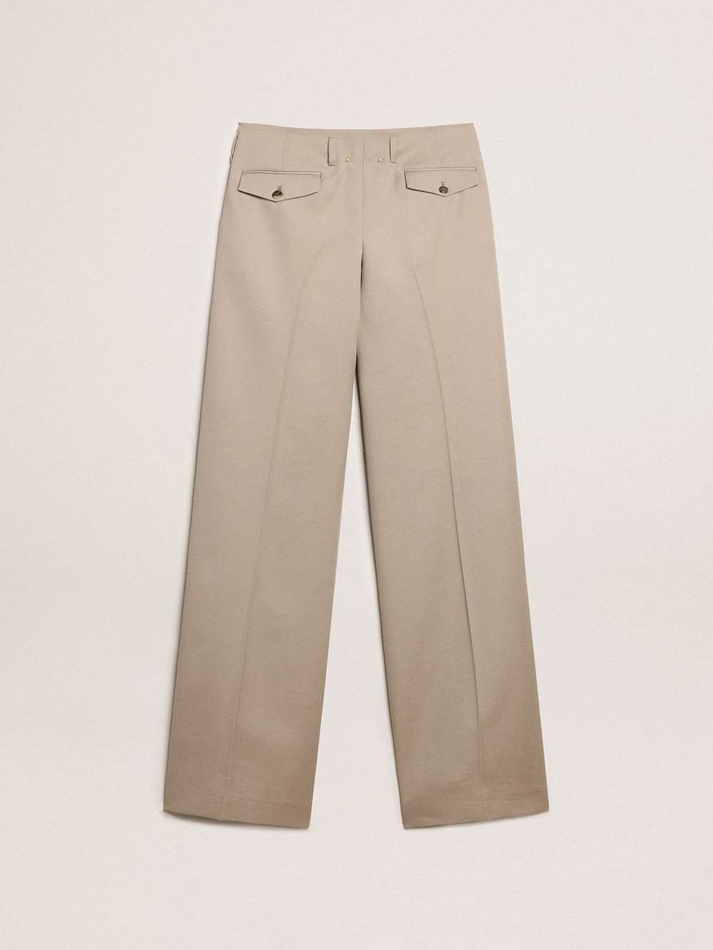 Golden Goose - Pantalón de gabardina de lana color beige claro in 