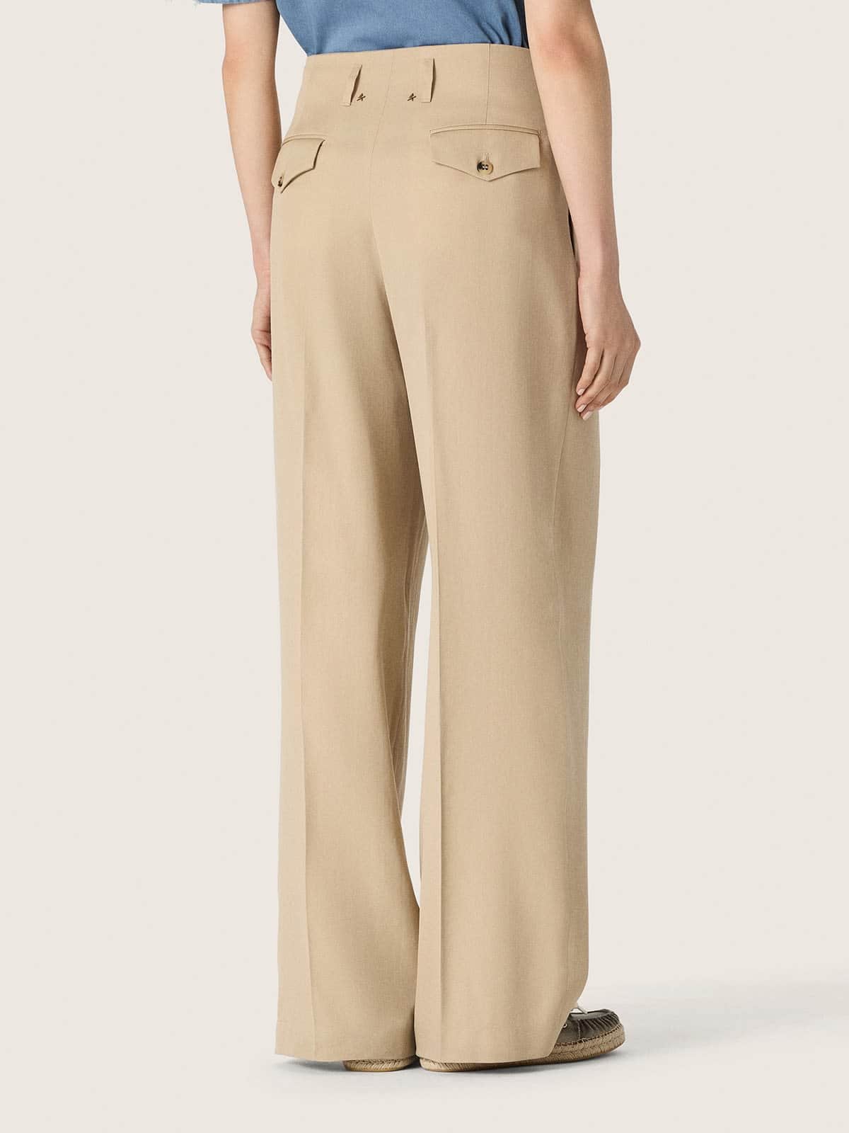 Golden Goose - Women&rsquo;s wool gabardine pants in sand in 