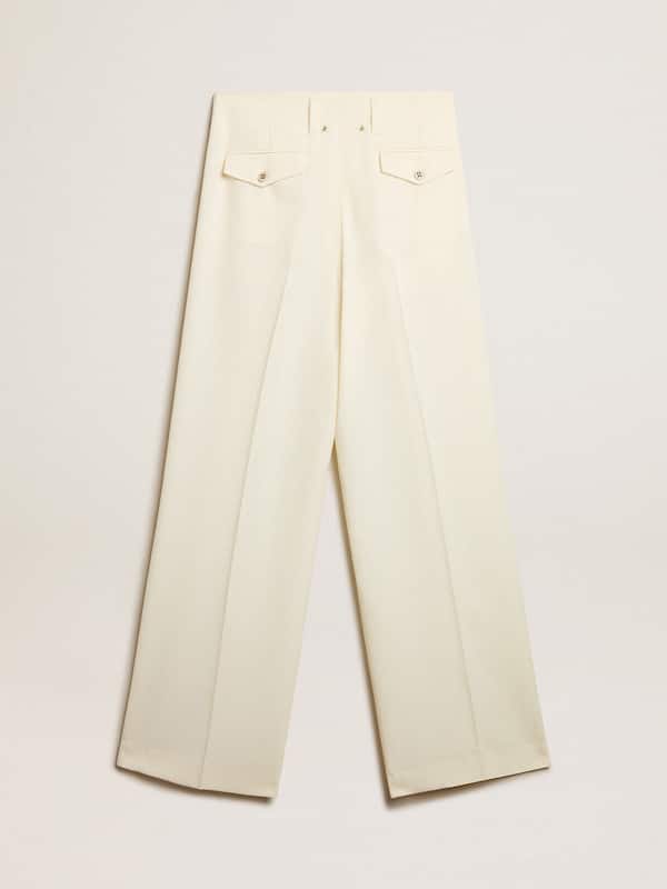 Golden Goose - Women's joggers in aged white wool blend in 