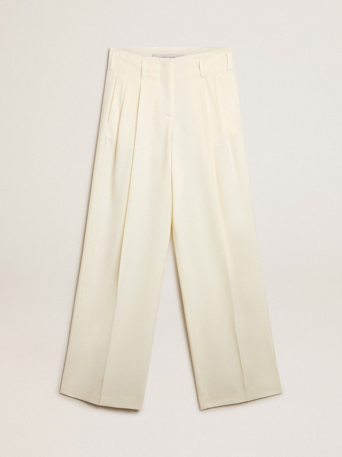 Golden Goose - Pantalón jogger de mujer en mezcla de lana color blanco envejecido in 