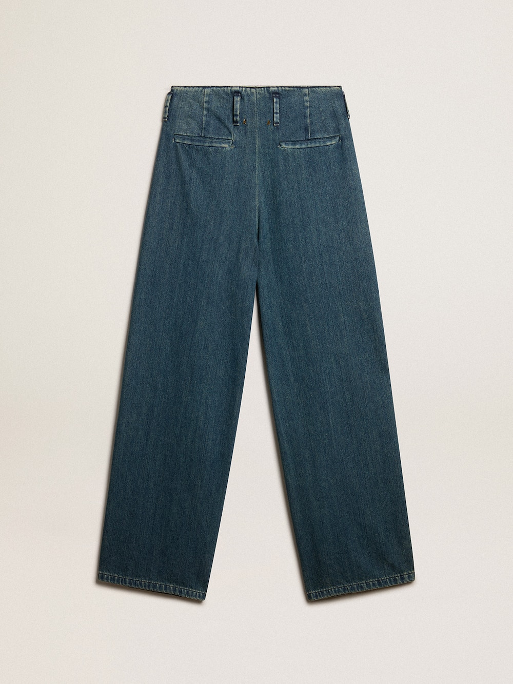 Golden Goose - Pantalón con pinzas de mujer en algodón de color azul in 