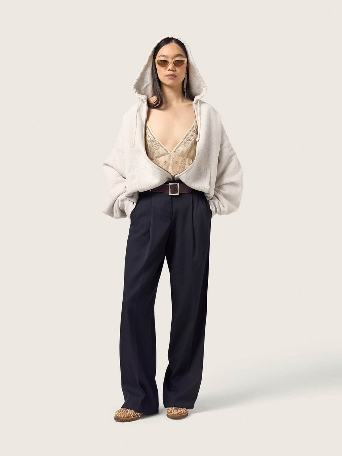 Golden Goose - Women&rsquo;s black wool gabardine pants in 