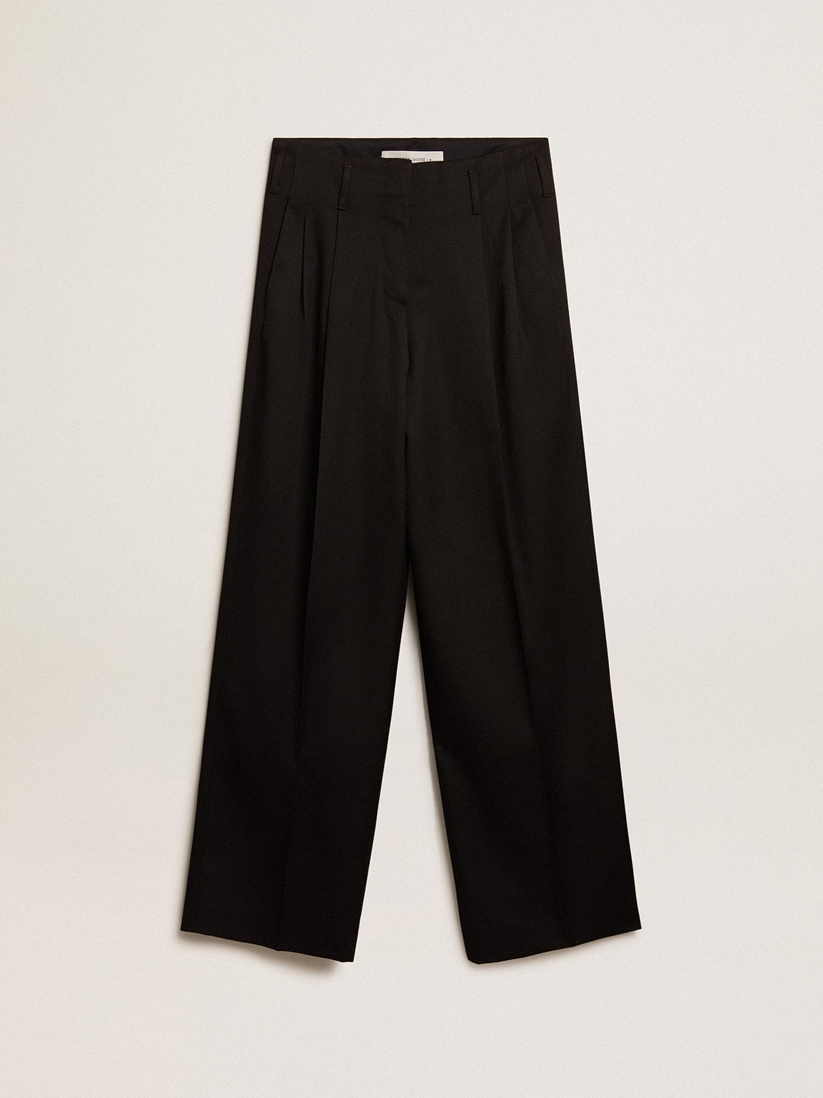 Golden Goose - Schwarze Damenhose aus Wollgabardine in 