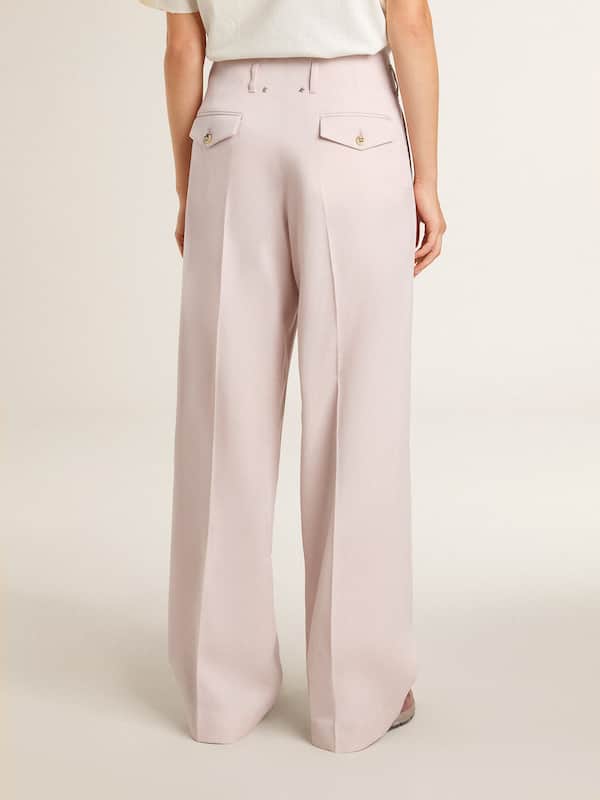 Golden Goose - Women's pants in pink tailored wool fabric   in 