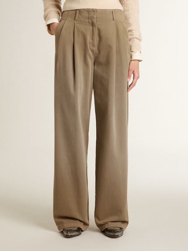 Golden Goose - Women's khaki cotton pants  in 
