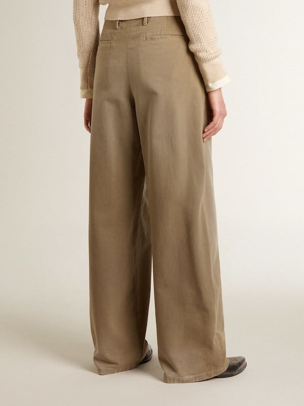 Golden Goose - Women's khaki cotton pants  in 