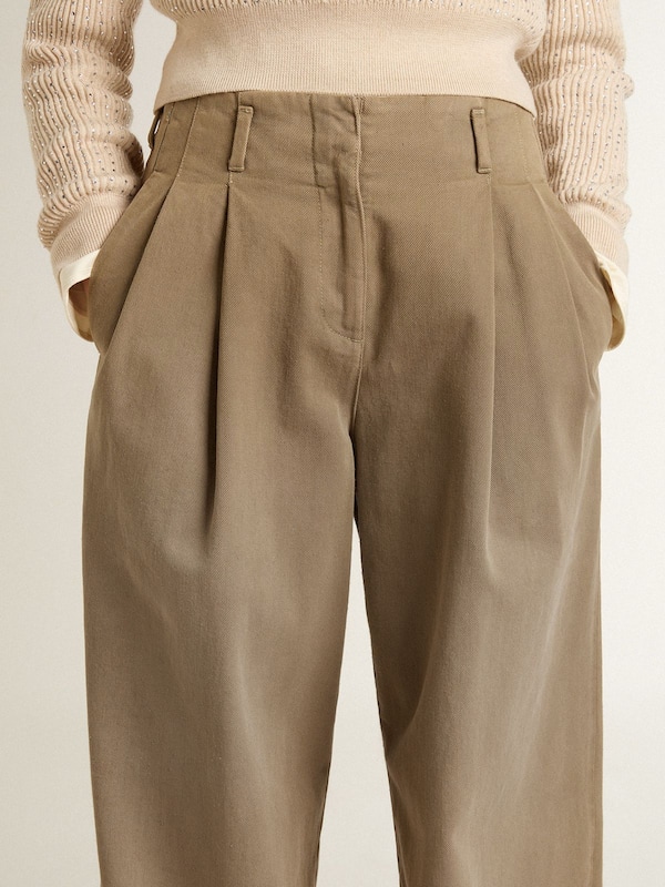 Golden Goose - Women's khaki cotton pants  in 