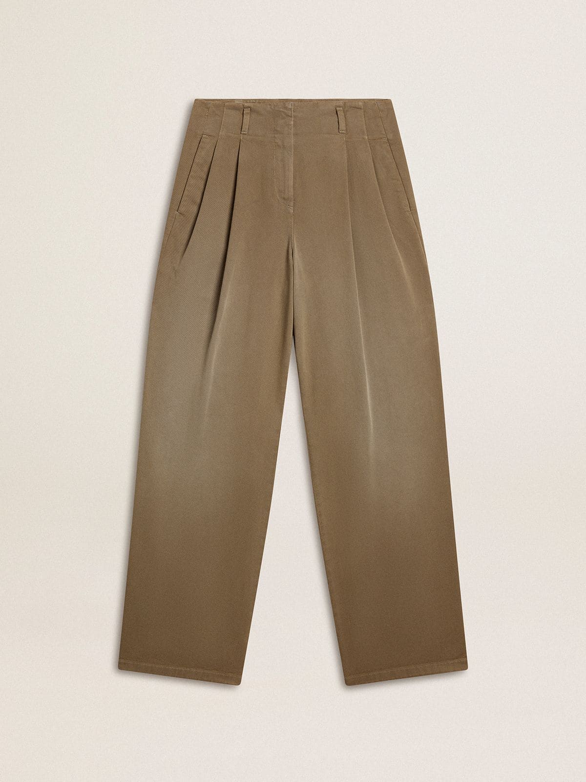 パンツ GOLDEN  Women Straight Pants GWP01894P00160960528 BROWN Women's distressed black cotton jeans with front patches