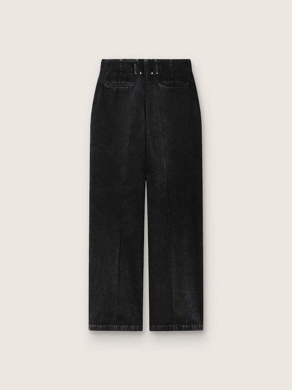Golden Goose - Women's pants in black cotton denim with a lived-in treatment in 