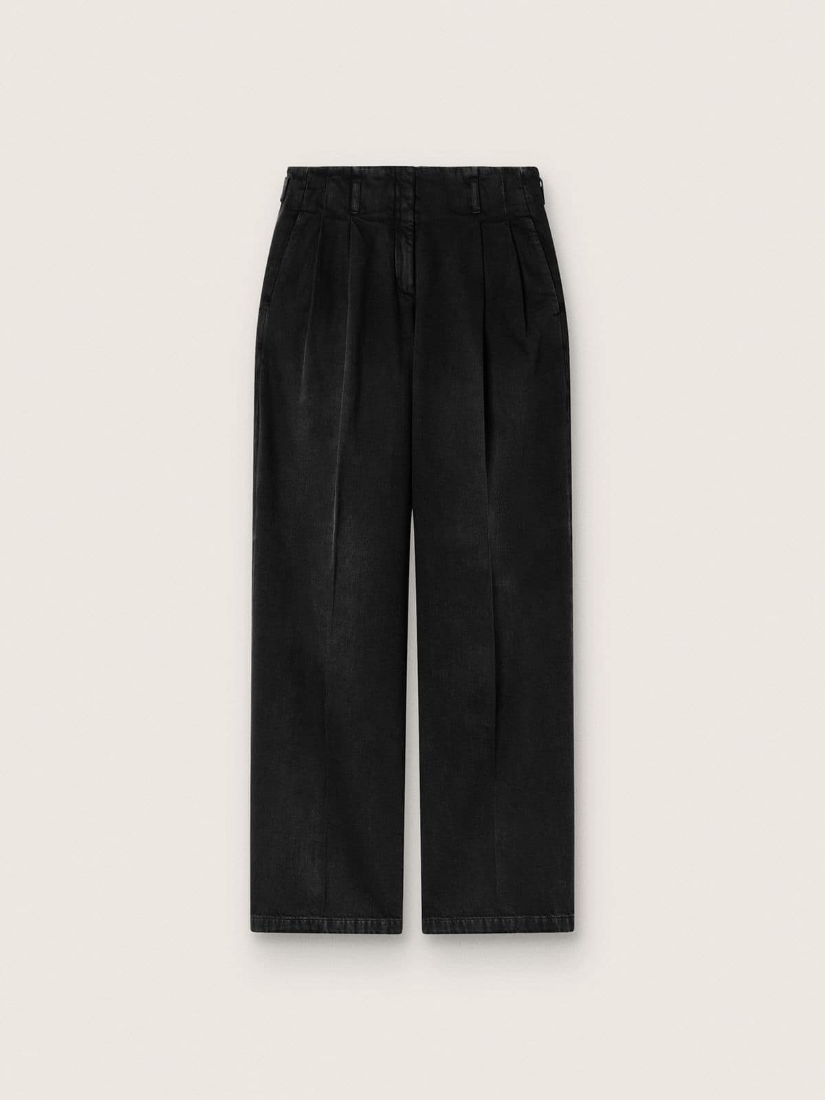 Golden Goose - Women's pants in black cotton denim with a lived-in treatment in 