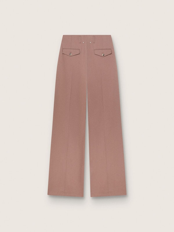 Golden Goose - Women's pants in powder-pink wool with wide leg in 