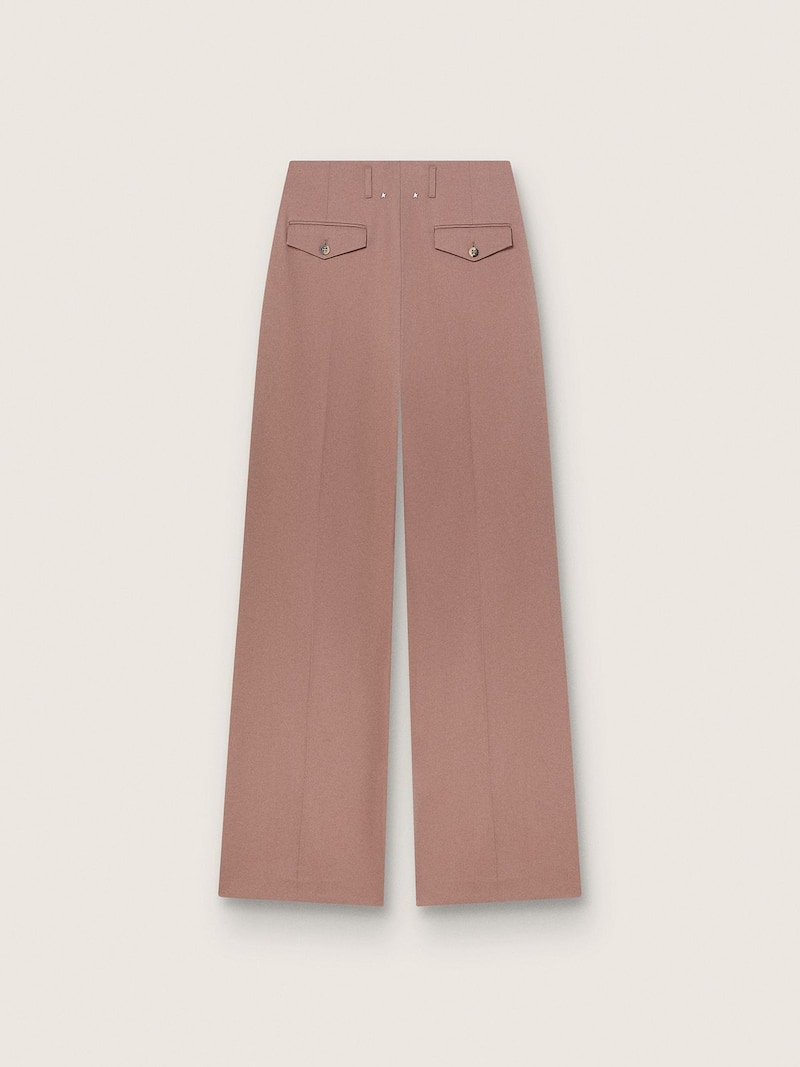 Golden Goose - Pantalon ample femme en laine rose poudr&eacute; in 