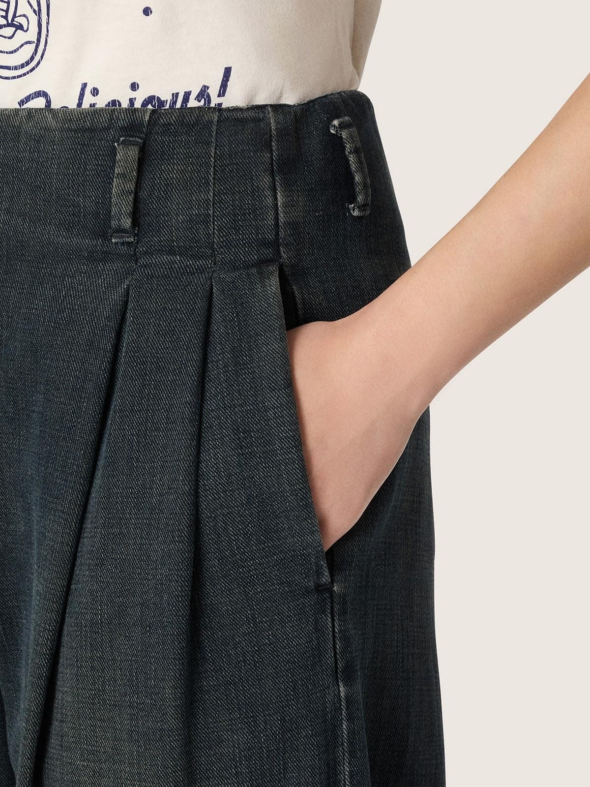 Golden Goose - Damenjeans aus blauem Denim mit weitem Bein in 