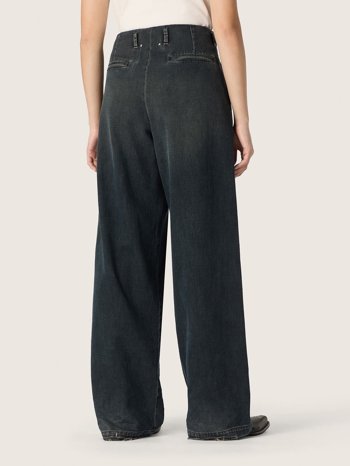 Golden Goose - Damenjeans aus blauem Denim mit weitem Bein in 