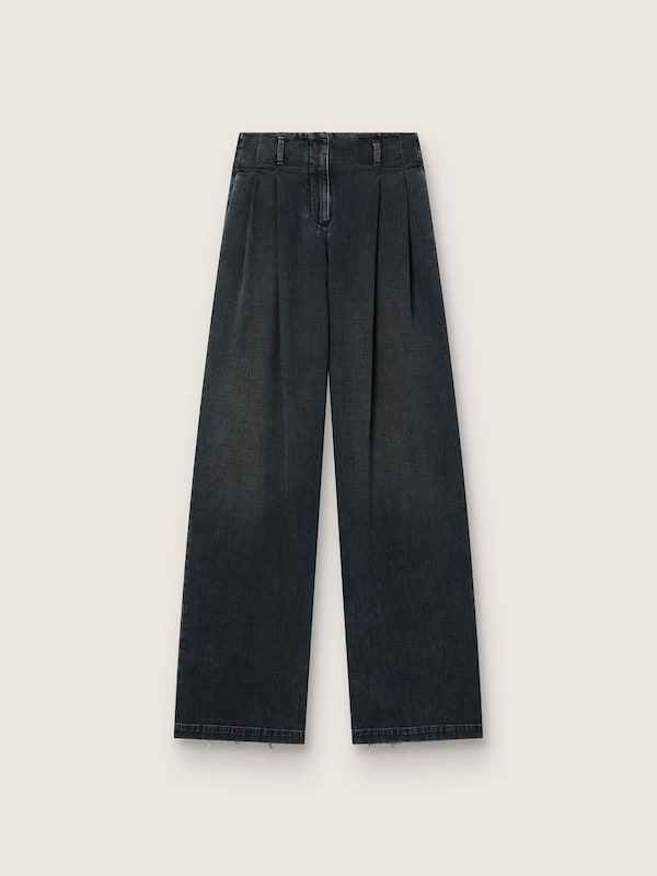 Golden Goose - Jeans da donna in denim blu a gamba ampia in 