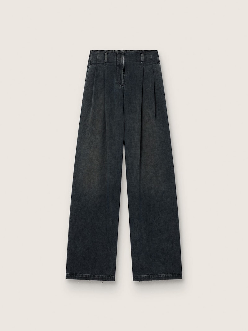 Vaqueros de mujer en denim azul con pernera ancha