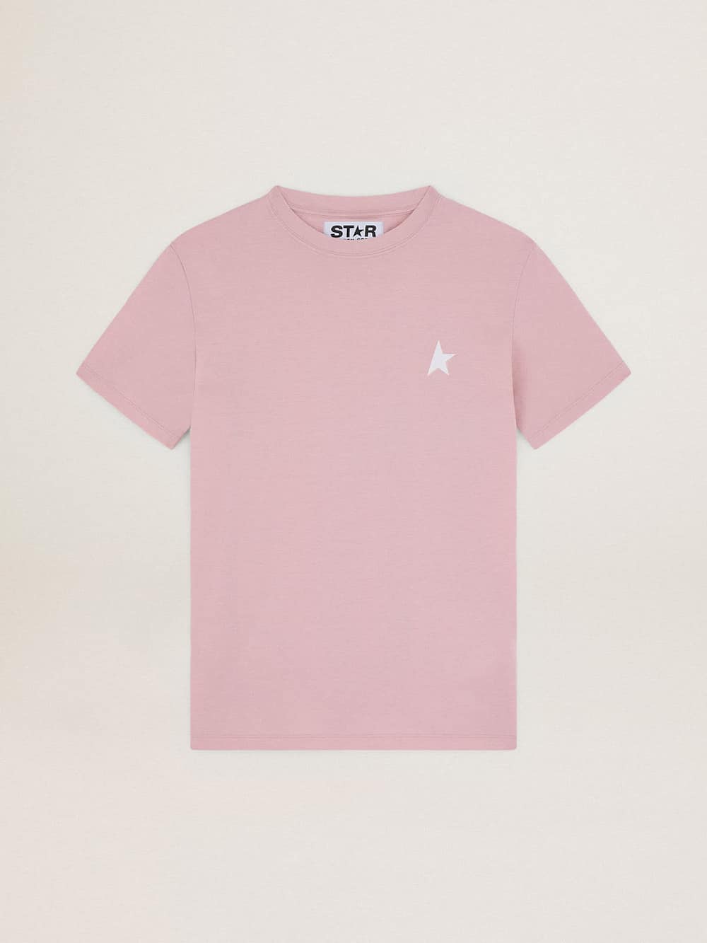 Golden Goose - Women's lavender pink T-shirt with white star on the front in 