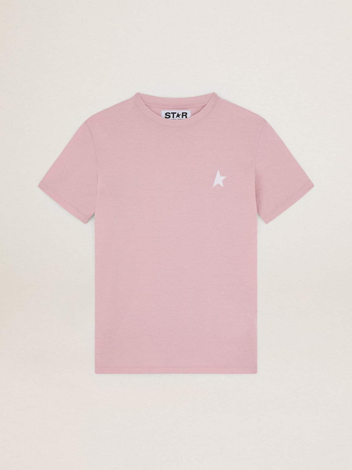 Golden Goose - Women's lavender pink T-shirt with white star on the front in 