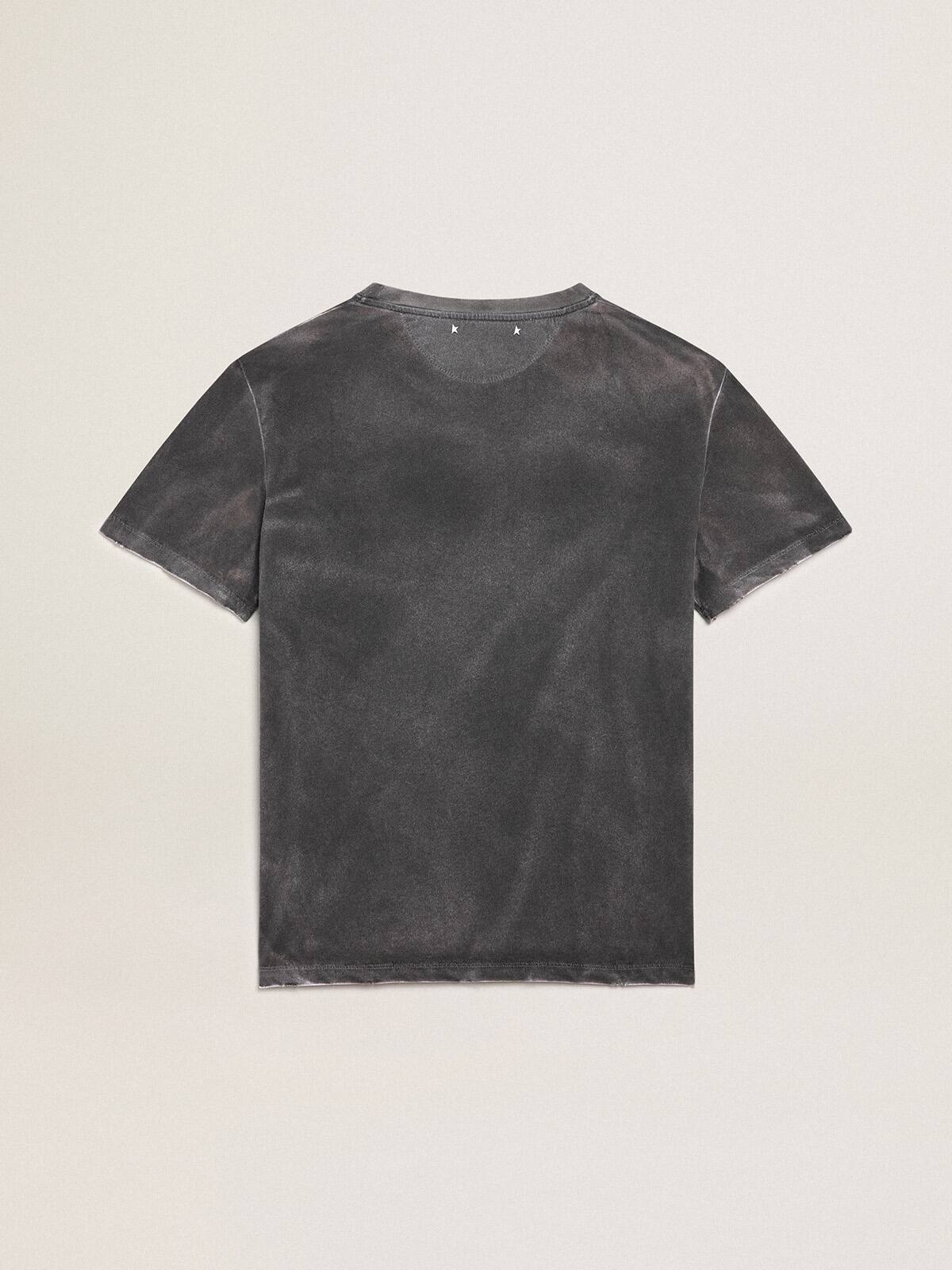 Golden Goose - Women's gray T-shirt with print on the front in 