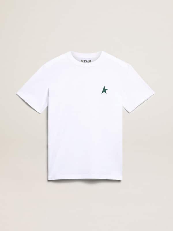 Golden Goose - Camiseta blanca con estrella verde en la parte delantera para mujer in 