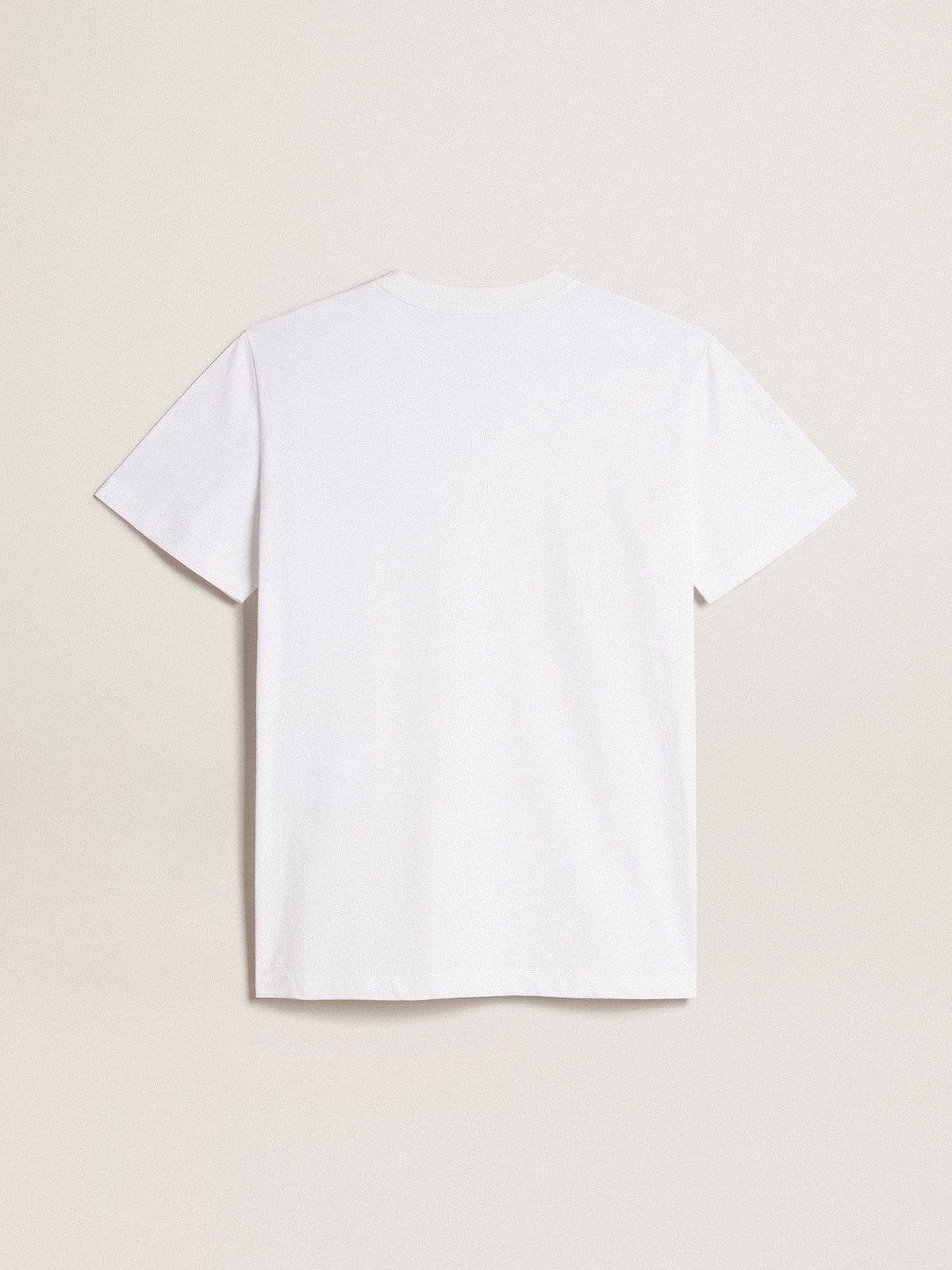 Golden Goose - Weißes Damen-T-Shirt mit bordeauxfarbenem Stern an der Vorderseite in 