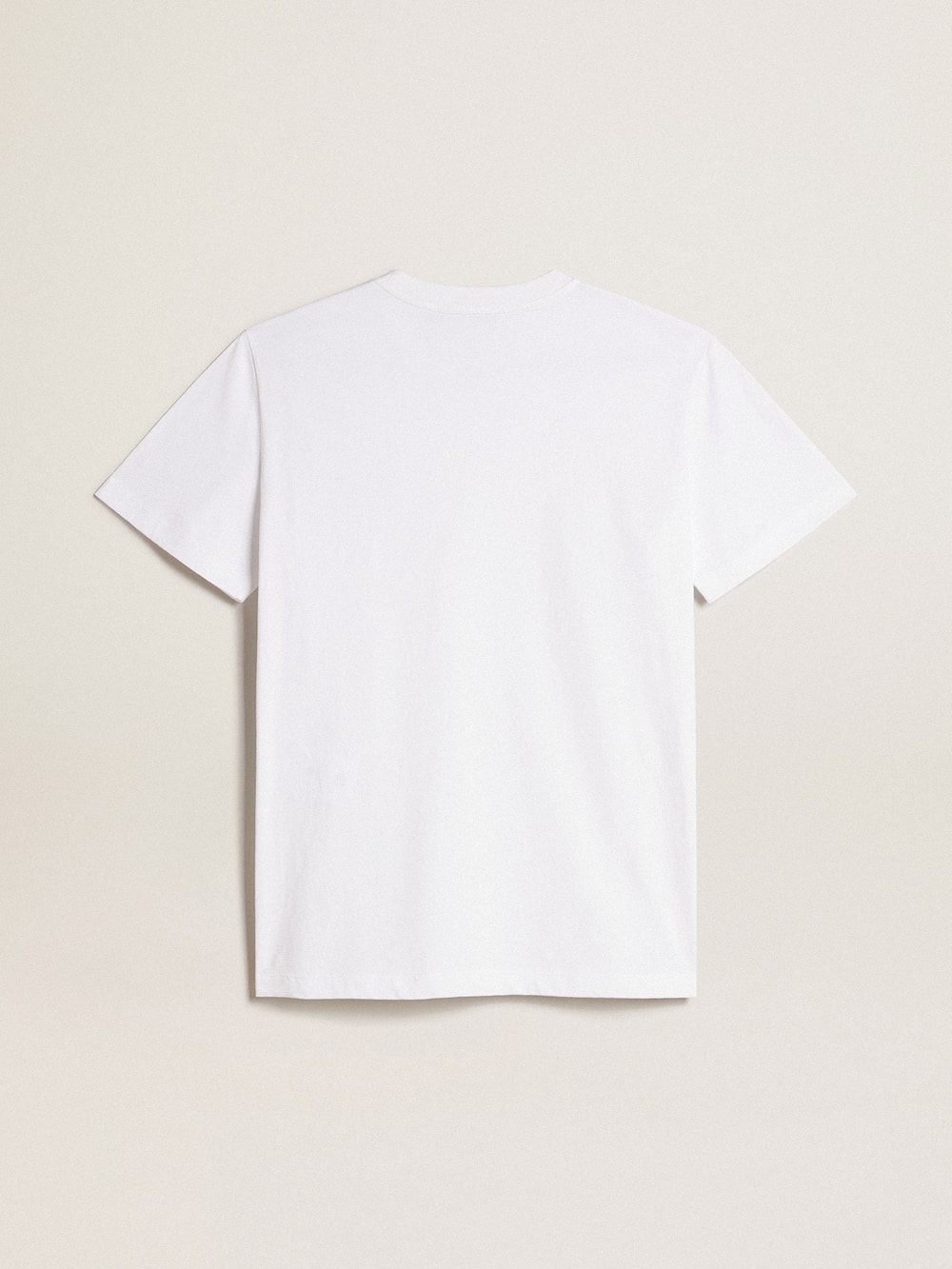 Golden Goose - Camiseta branca feminina com estrela bordô na frente in 