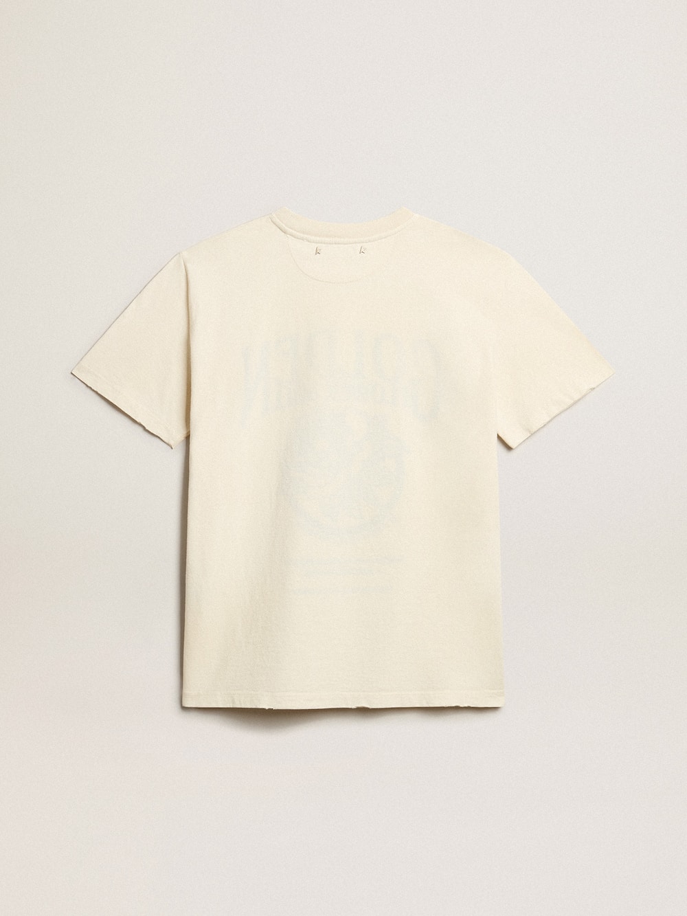 Golden Goose - Camiseta feminina cor branco usado com estampa da estação in 
