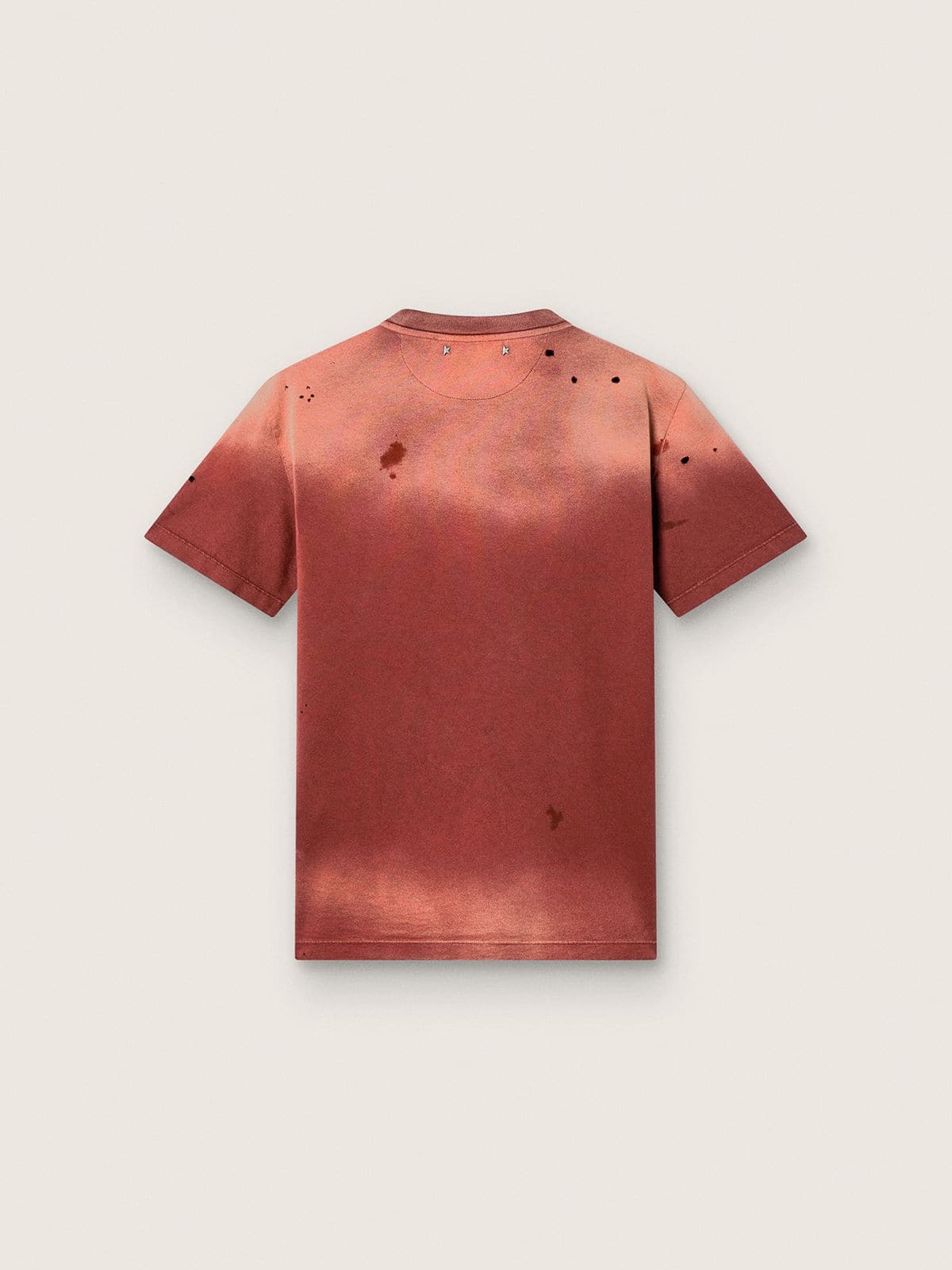Golden Goose - Damen-T-Shirt aus rostfarbenem Baumwolljersey mit Blumenprint in 
