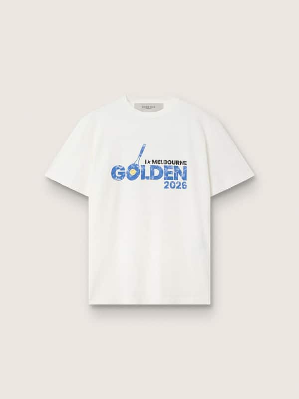 Women&rsquo;s tennis-inspired LTD T-shirt with &lsquo;I love Melbourne&rsquo; print