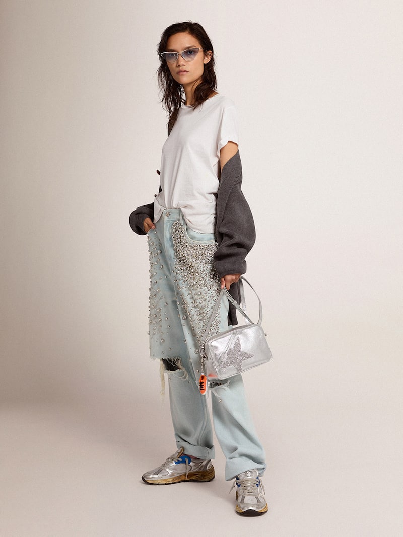 Golden Goose - Distressed slim-fit women&rsquo;s T-shirt in white in 