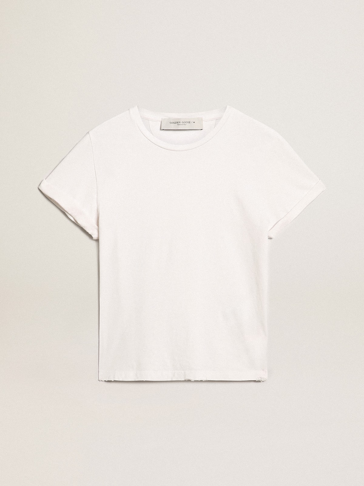 Golden Goose - Distressed slim-fit women’s T-shirt in white in 