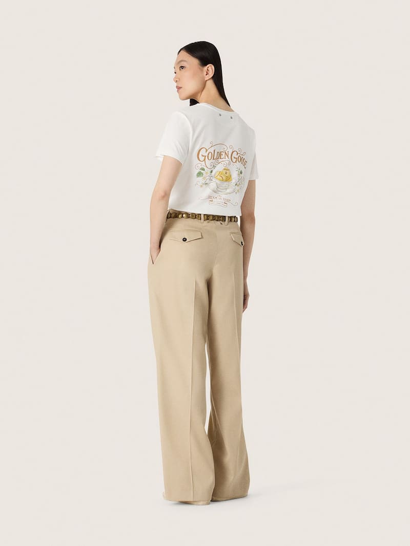 Golden Goose - Damen-T-Shirt mit Print auf der R&uuml;ckseite in 