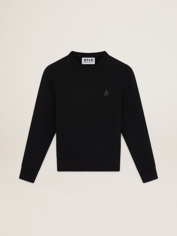 Golden Goose - Black Athena Star Collection sweatshirt with tone-on-tone star on the front in 