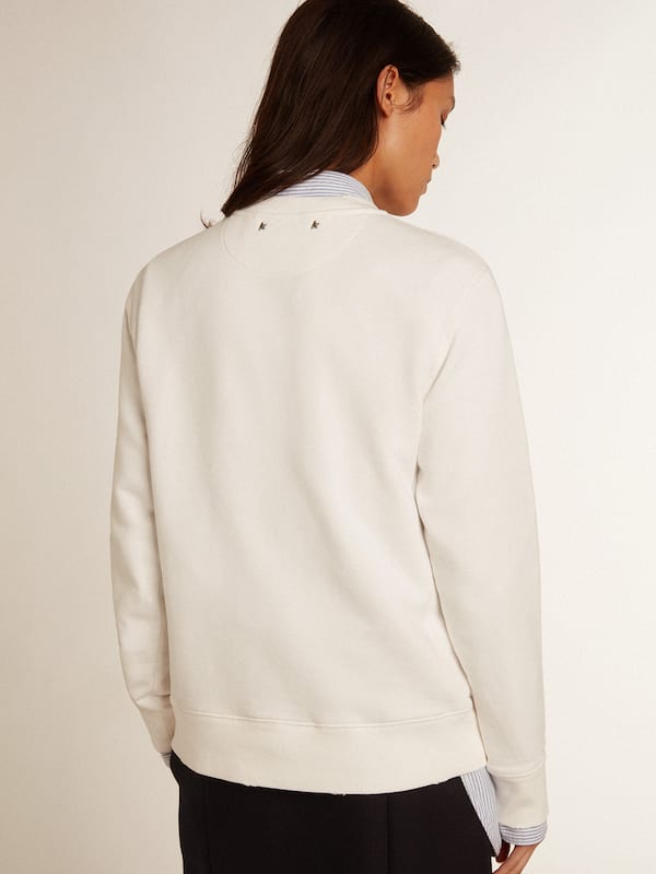 Golden Goose - Sweatshirt in distressed white cotton in 