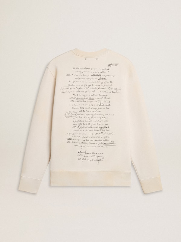 Golden Goose - Women's sweatshirt in worn white with print  in 