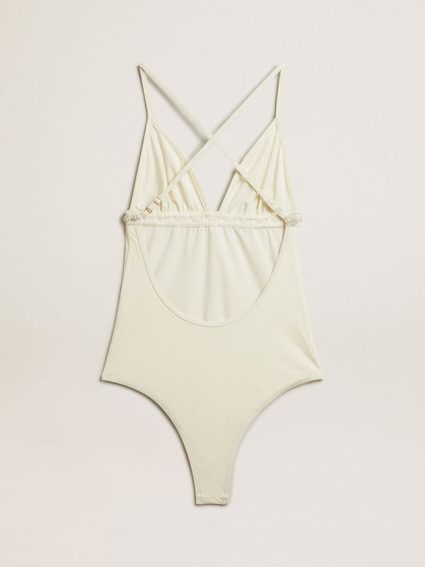 Golden Goose - White one-piece swimsuit with beading in 