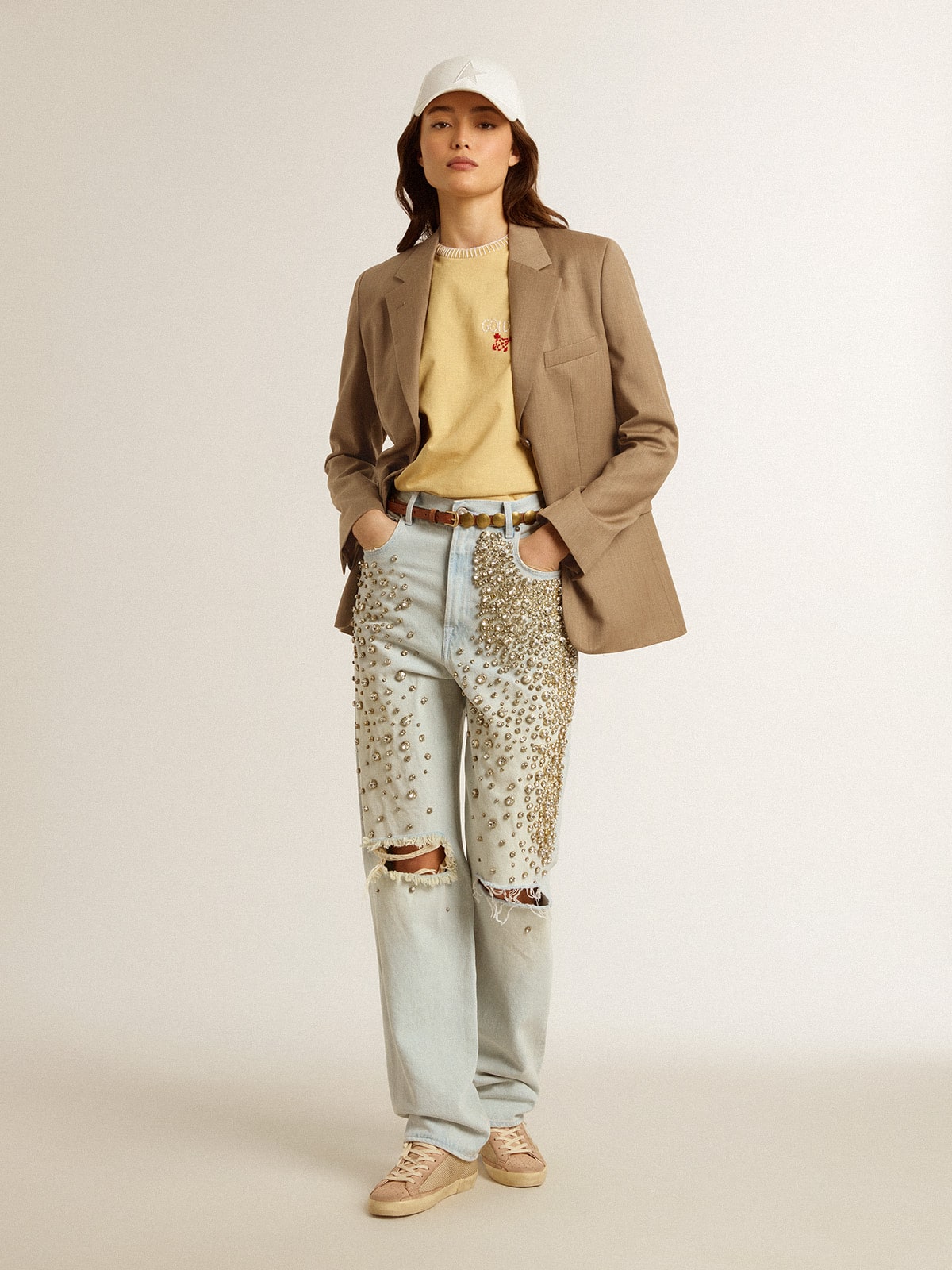 Golden Goose - Women's dove-gray double-breasted blazer in 