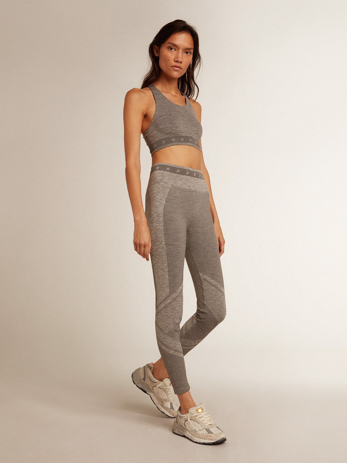 Golden Goose - Top deportivo de color gris jaspeado  in 