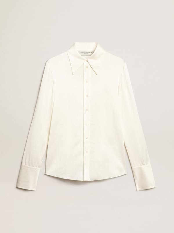 Golden Goose - Parchment-colored slim-fit shirt in 