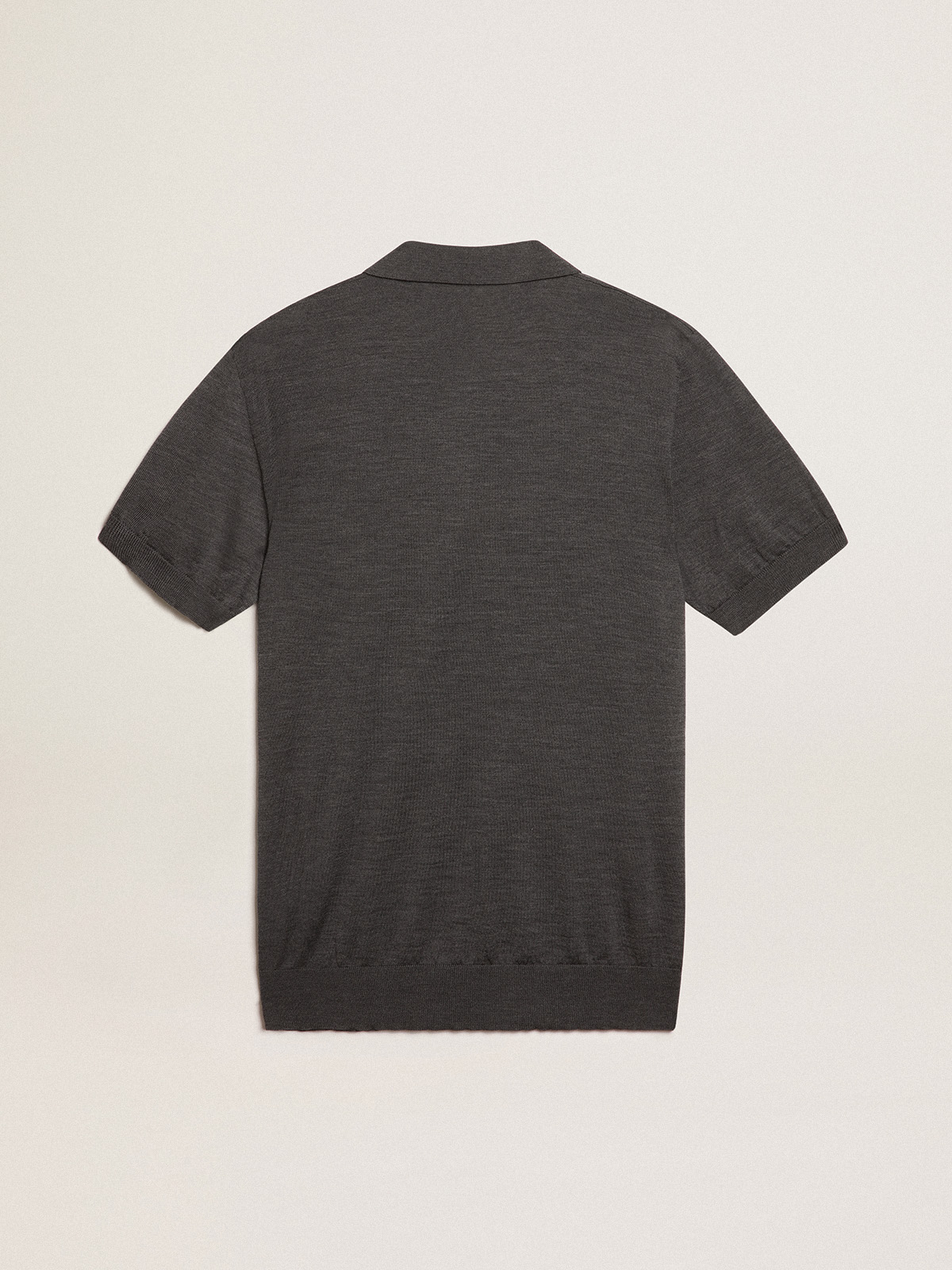 Golden Goose - Women’s polo shirt in anthracite merino wool in