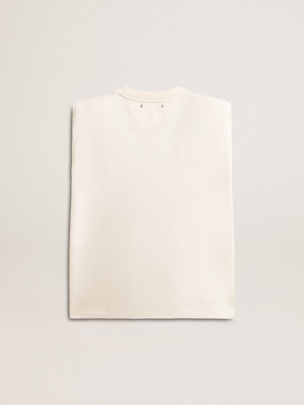 Golden Goose - Aged white sleeveless T-shirt embellished with crystals in 