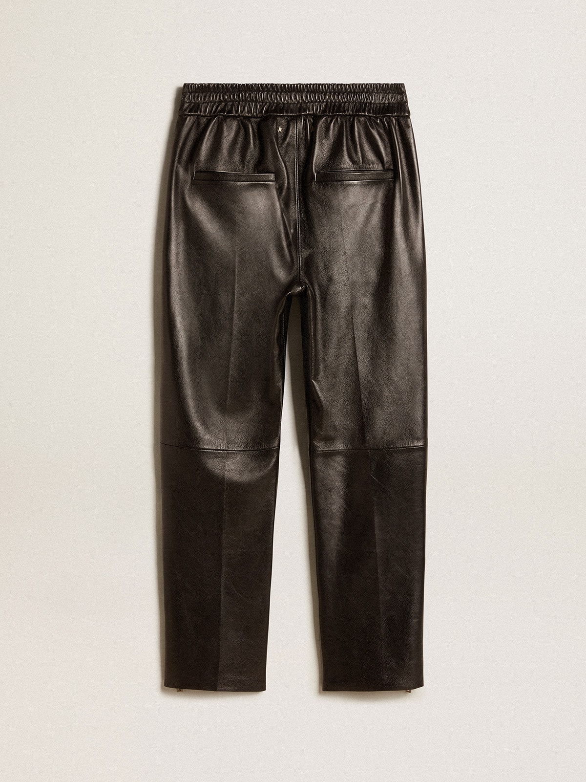 Golden Goose   Pantalone Jogging Nero In Nappa Con Zip Sul Fondo, , Taglia: 36