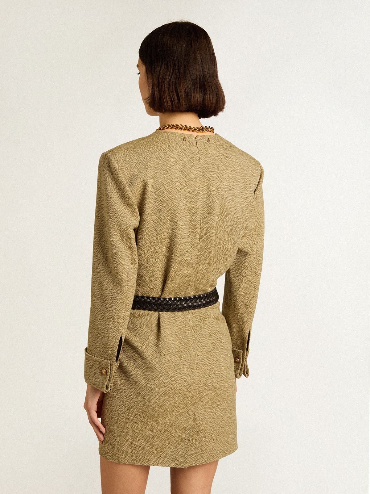 Golden Goose - Pale beech-colored short woolen dress  in 