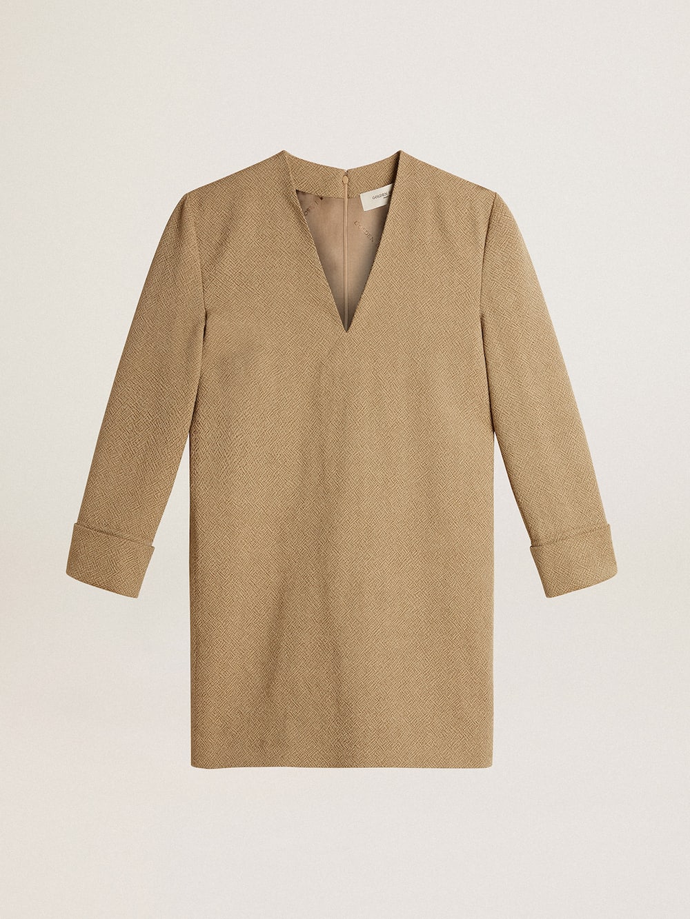 Golden Goose - Robe courte en laine couleur hêtre clair  in 