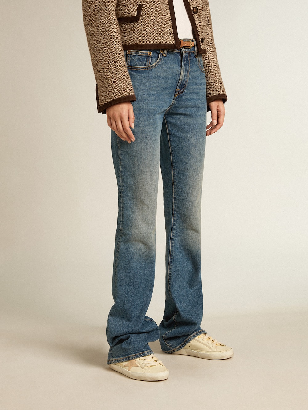Golden Goose - Blue jeans in elasticated fabric in 