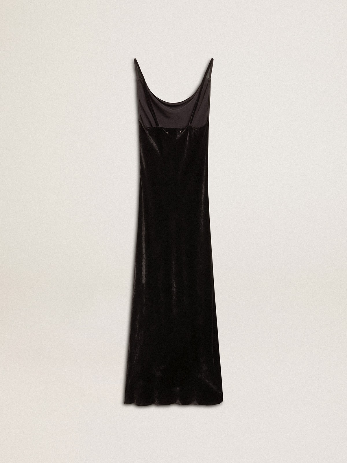 Golden Goose -  Women's black velvet-effect slip dress in 