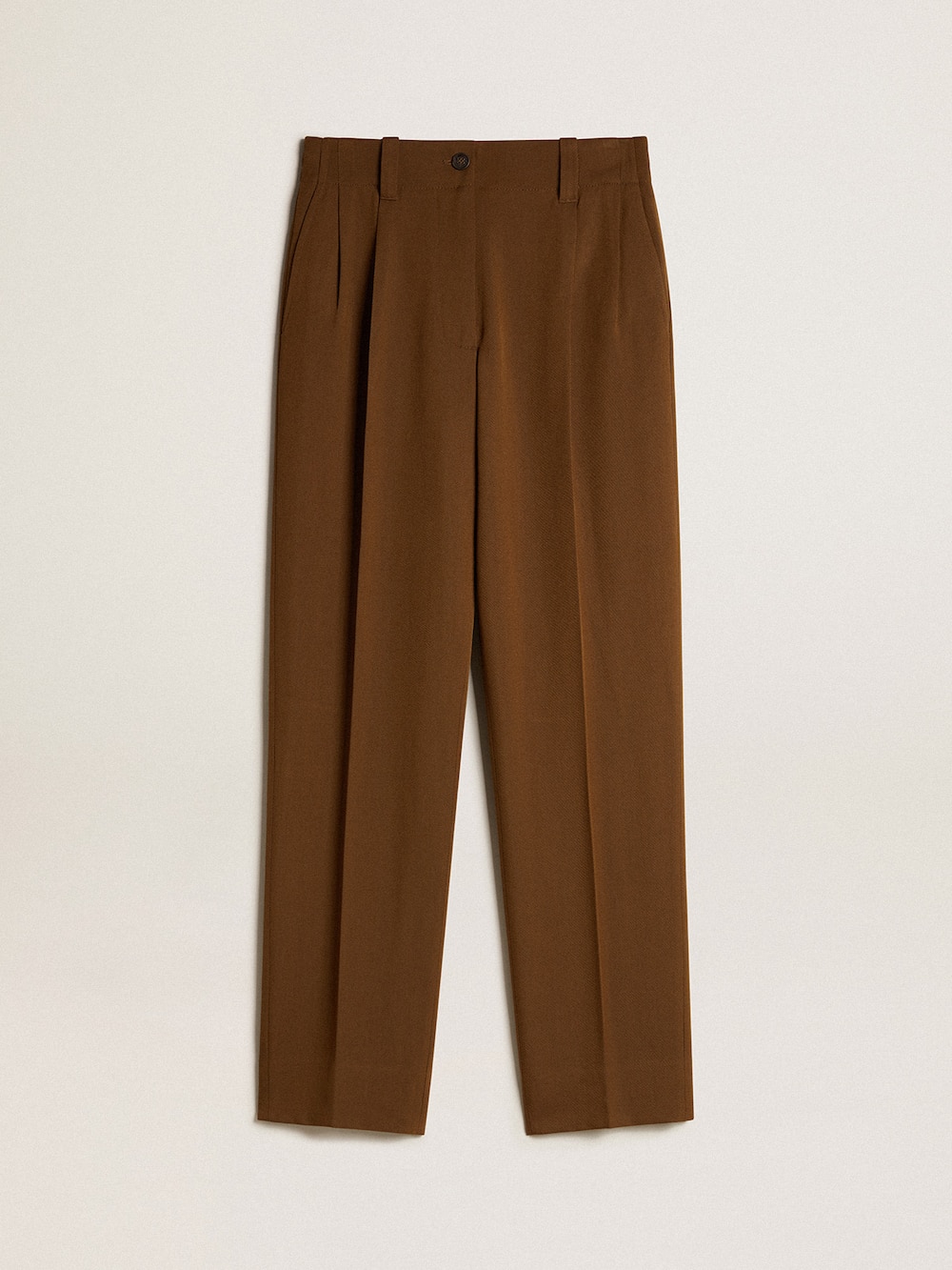 Golden Goose - Pantalone color faggio in misto lana e viscosa in 