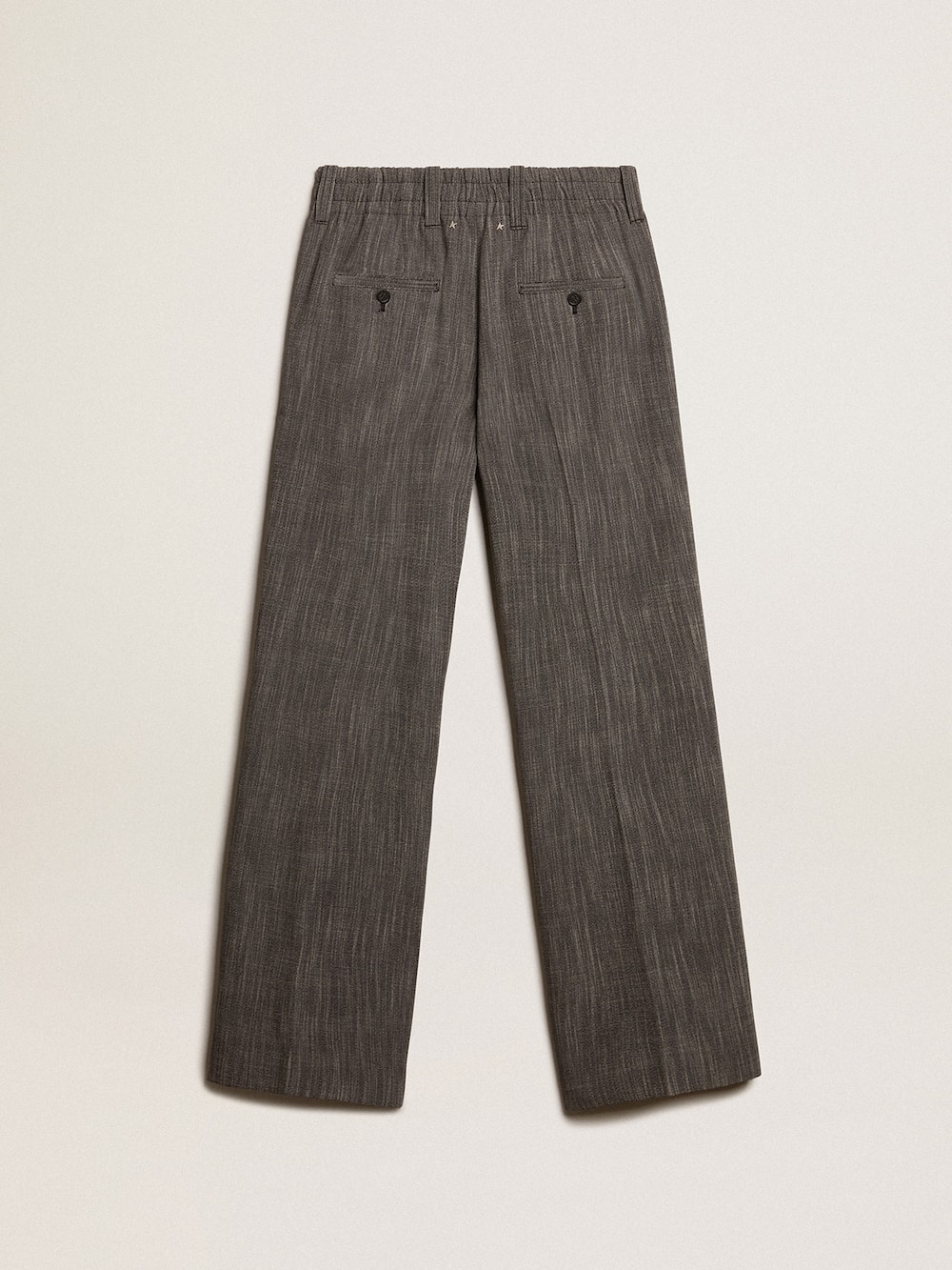 Golden Goose - Women’s high-waisted pants in gray melange wool blend in 