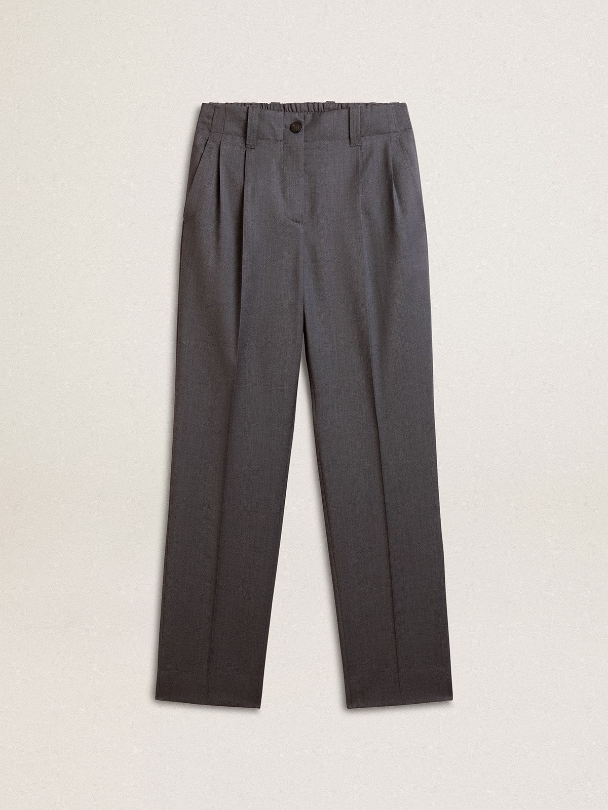 Golden Goose - Women's loose pants in baby blue wool in 