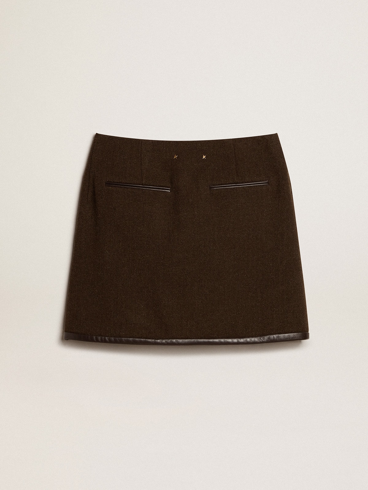 Golden Goose - Bark-colored wool miniskirt  in 